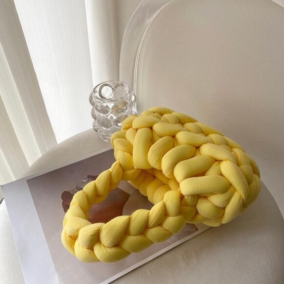 Yellow Preppy Women's Polyester Vacation Top Handle Crochet Bag - Picture 4 of 5